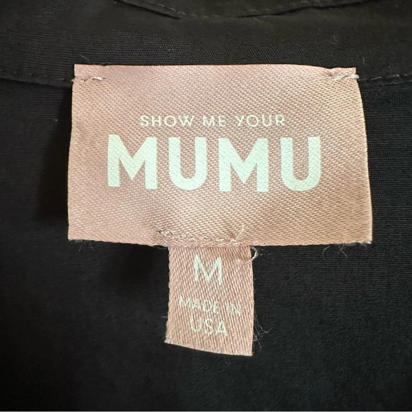 Show Me Your Mumu size medium Black Allure Button Up Shirt Dress Cotton Stretch - Picture 3 of 4